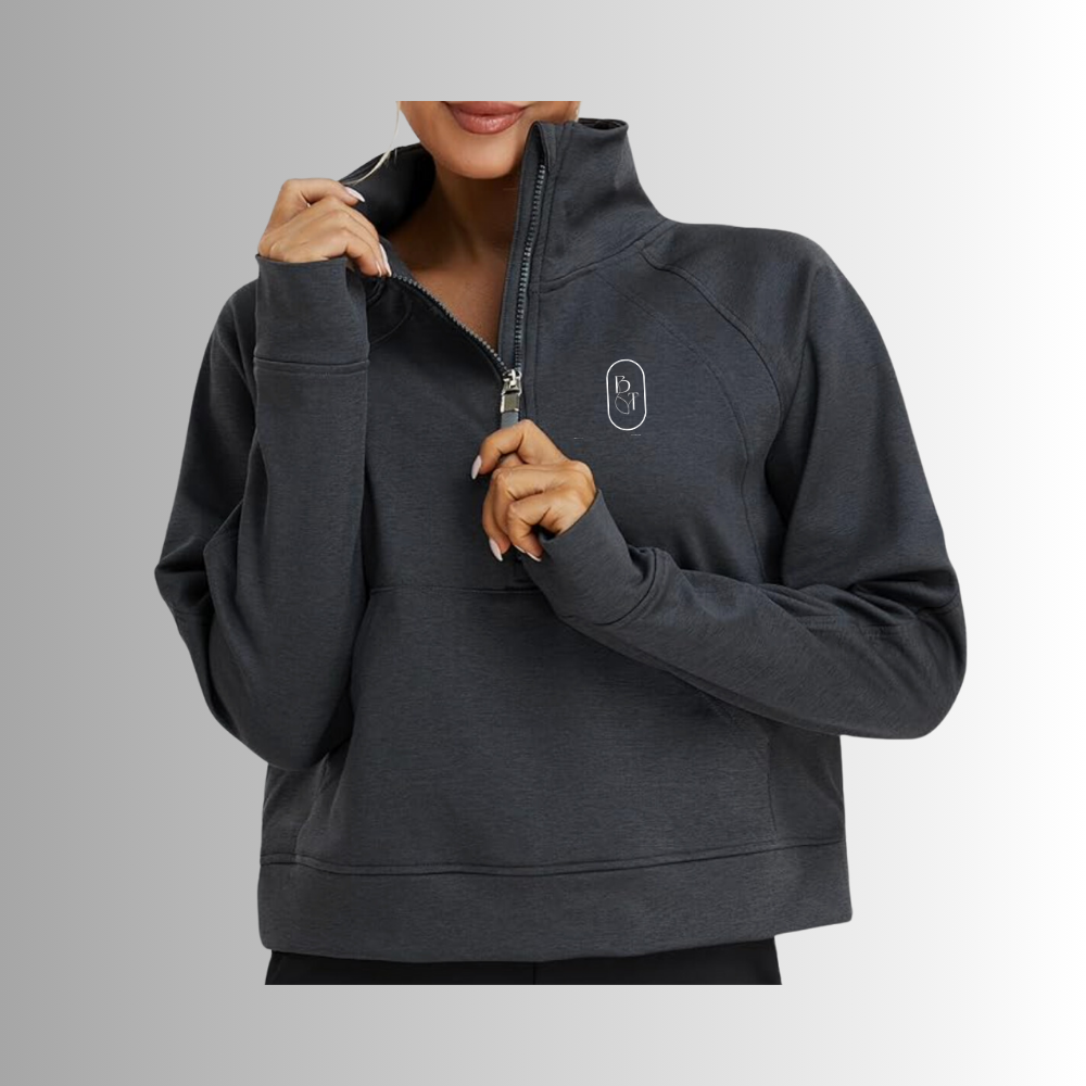 Body Tonic 1/4 Zip Thumbhole Pullover