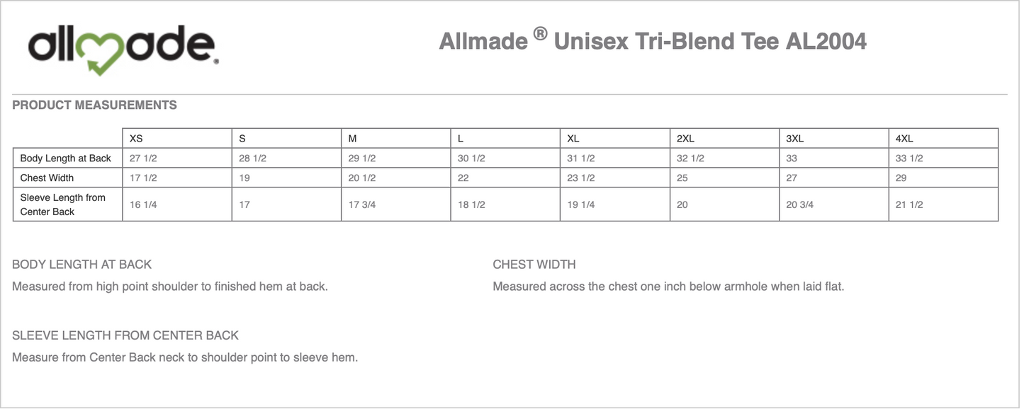 Mondorf Unisex Allmade® Short Sleeve Tee Shirt