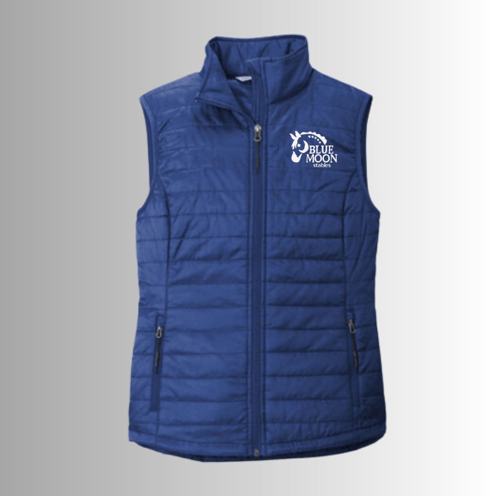 Blue Moon Stables Women's Packable Puffy Vest - Equiclient Apparel