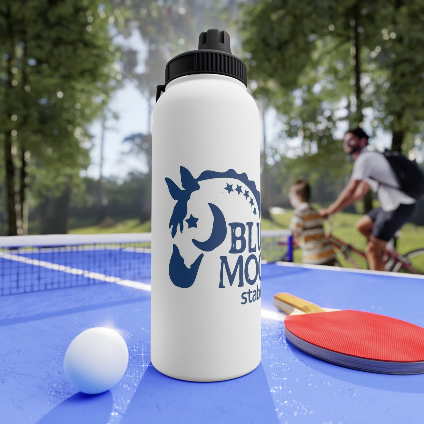 Blue Moon Stainless Steel Water Bottle w/ Sports Lid - Equiclient Apparel