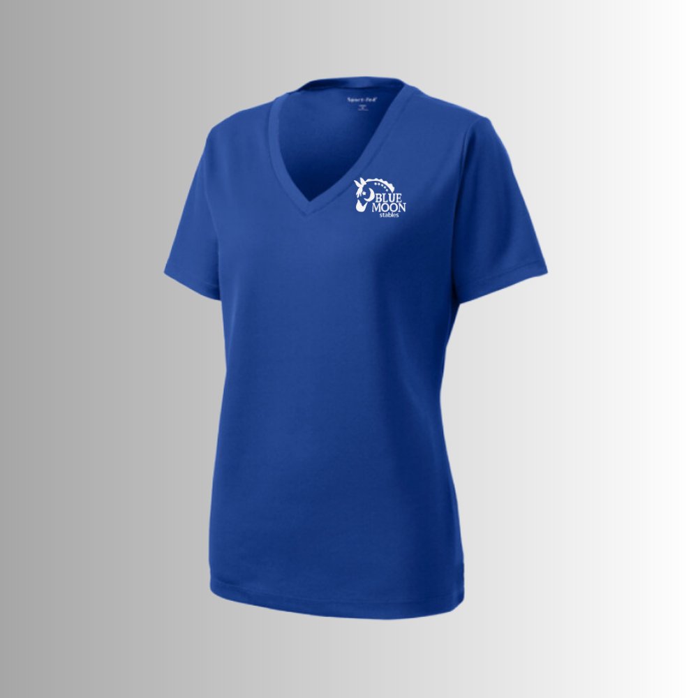 Blue Moon Women's V-Neck Athletic Shirt - Equiclient Apparel