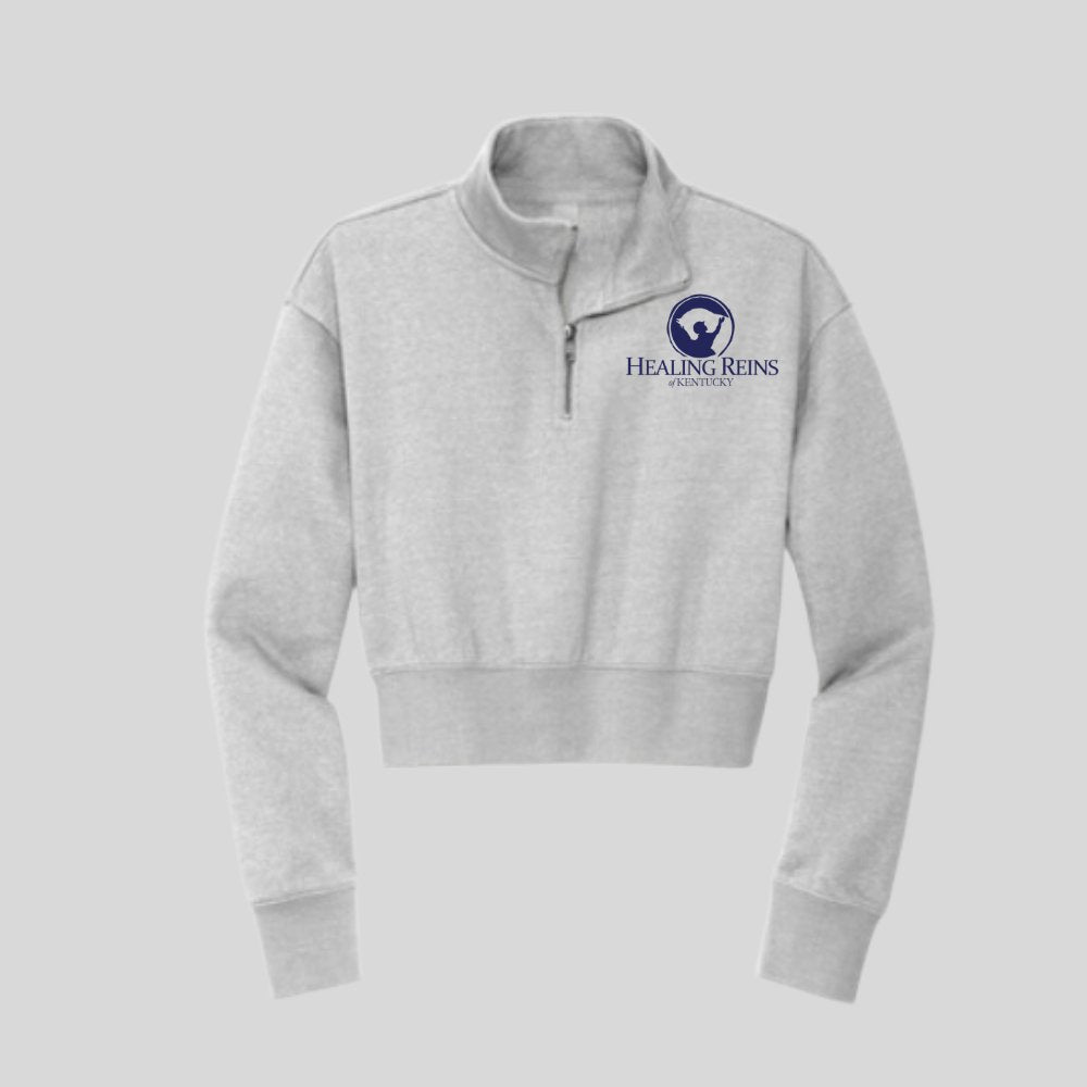 Healing Reins Women's Cropped 1/2 Zip Sweatshirt - Equiclient Apparel