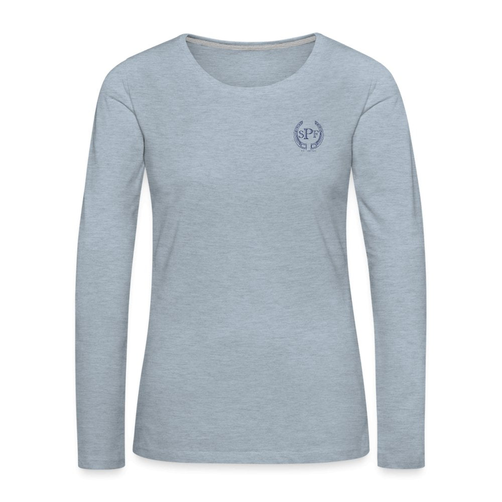 SPF Women's Premium Long Sleeve T-Shirt (light blue heather) - Equiclient Apparel