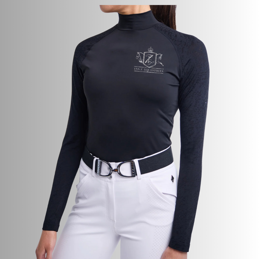 Fan Z Mesh & Lace Mock by 70degrees.life