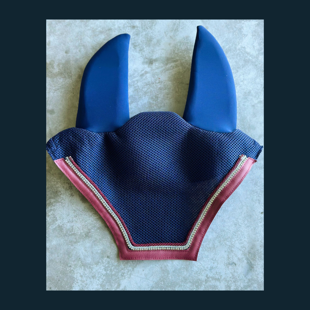 Limited: Handmade Mesh Bonnet- Navy & Burgundy