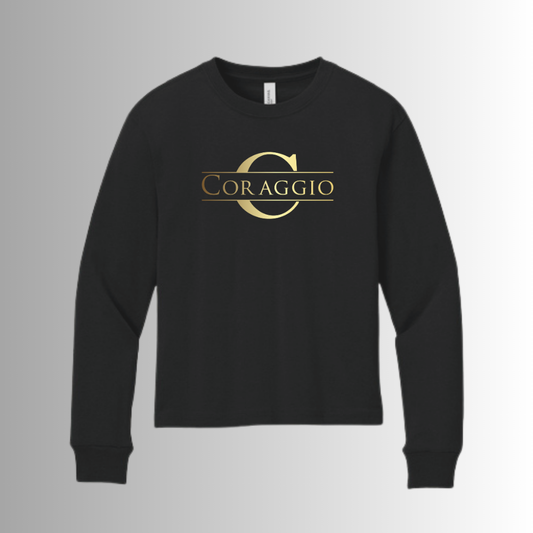 Coraggio BELLA+CANVAS® Youth Garment-Dyed Long Sleeve Tee