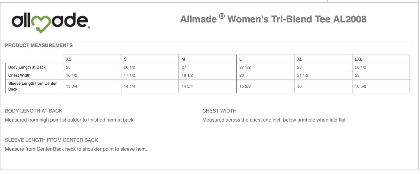 RPS IEA Team Allmade Women's Cut Short Sleeve Tee