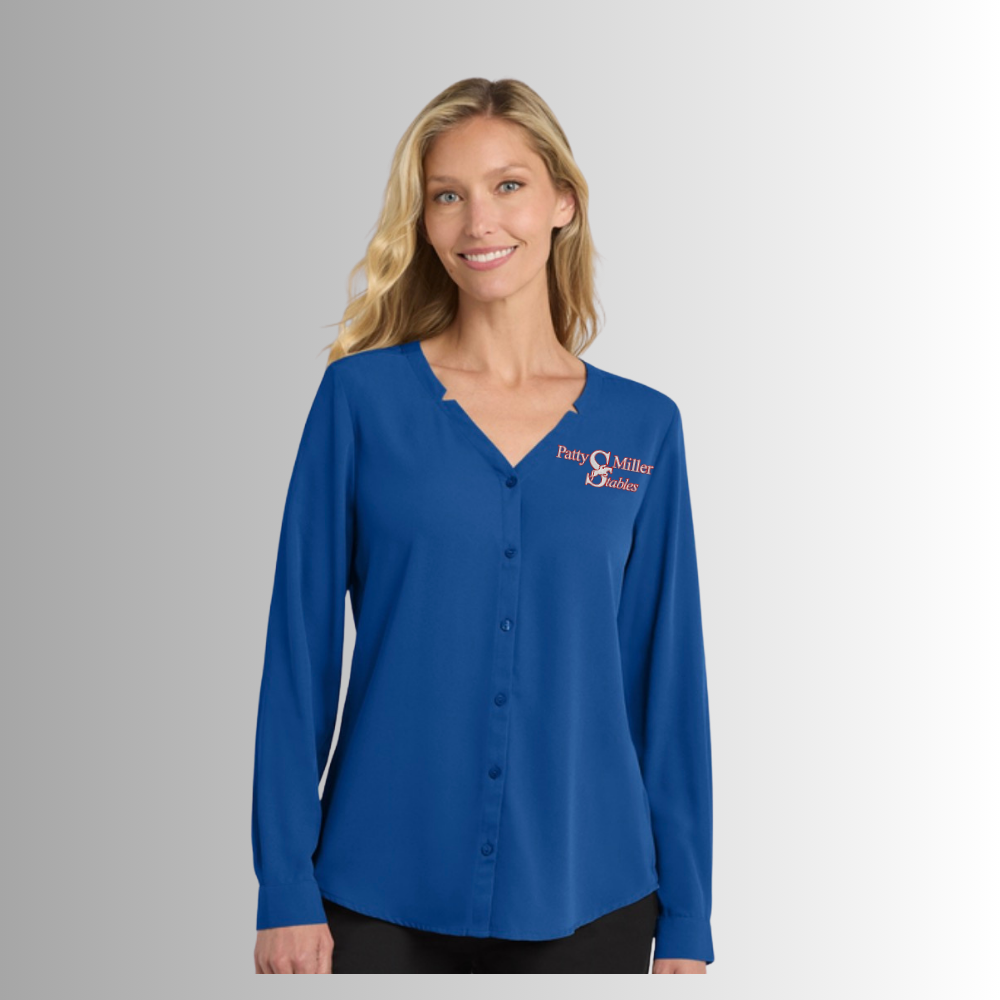 Patty Miller Women's Long Sleeve Button-Front Blouse