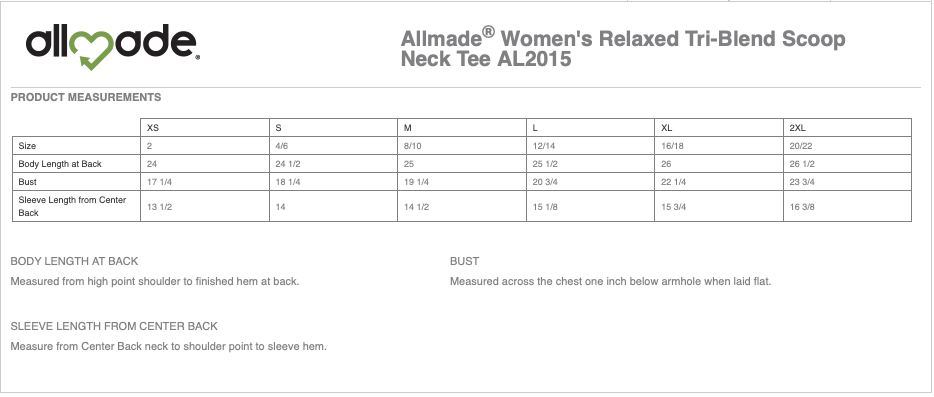 Lear Stables Allmade® Women’s Relaxed Tri-Blend Scoop Neck Tee