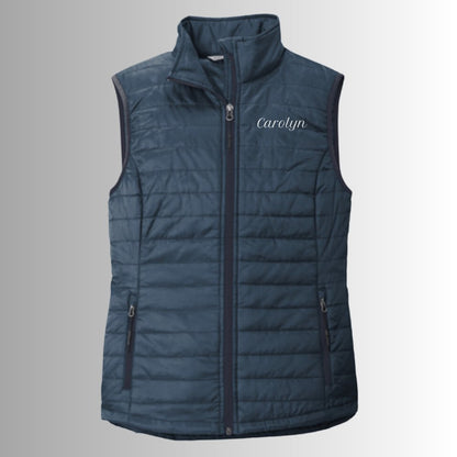 Healing Reins Ladies Packable Puffy Vest - Equiclient Apparel