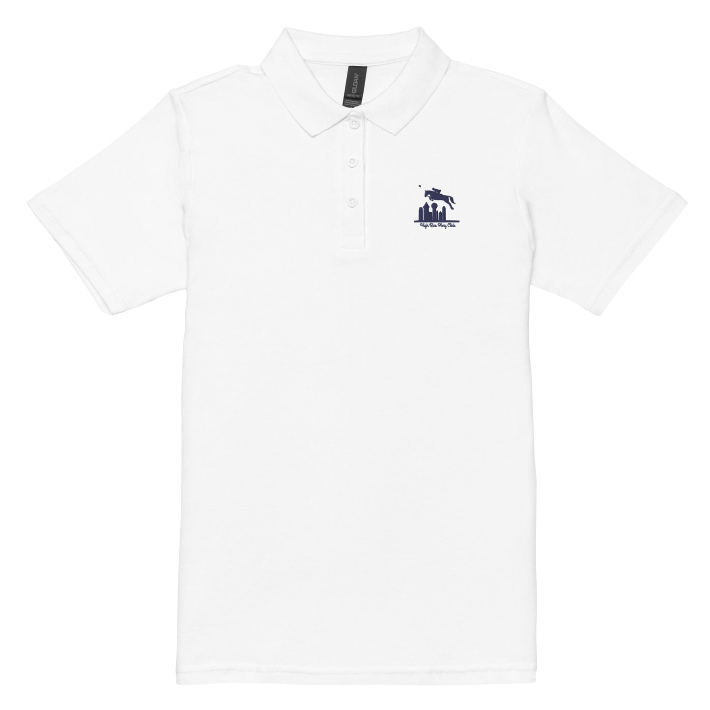 HRPC Women’s pique polo shirt (white/grey) - Equiclient Apparel