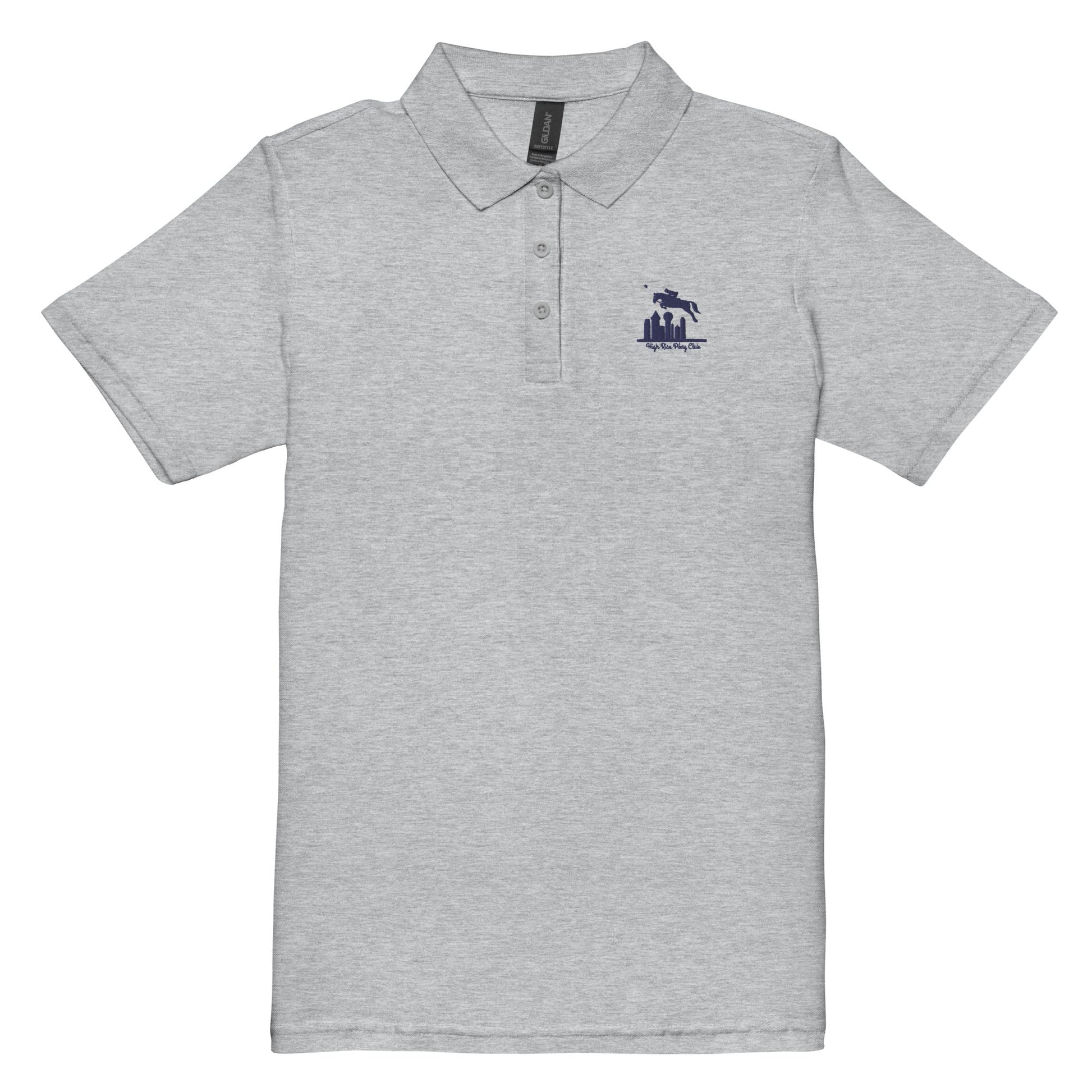 HRPC Women’s pique polo shirt (white/grey) - Equiclient Apparel