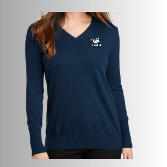 Ladies V-Neck Sweater - Equiclient Apparel