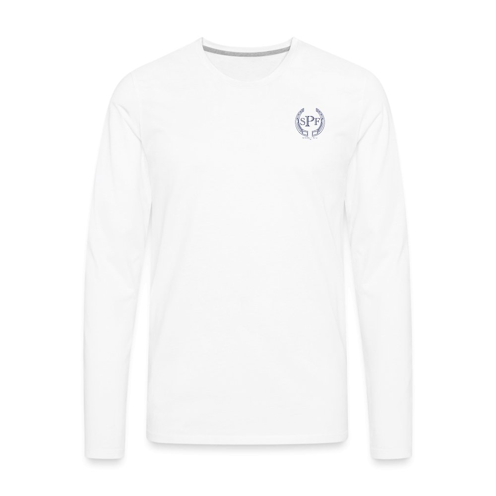 SPF Men's Premium Long Sleeve T-Shirt (white) - Equiclient Apparel