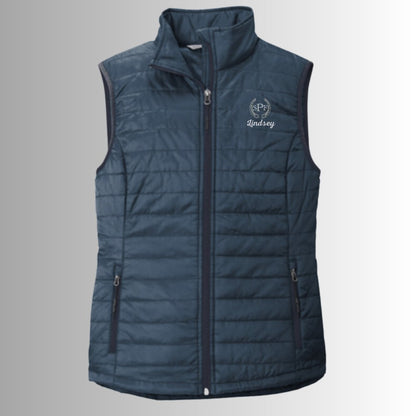 SPF Packable Puffy Vest - Embroidered - Equiclient Apparel