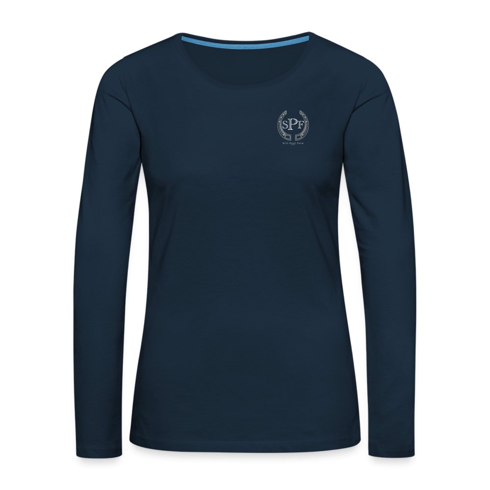 SPF Women's Premium Long Sleeve T-Shirt (navy) - Equiclient Apparel